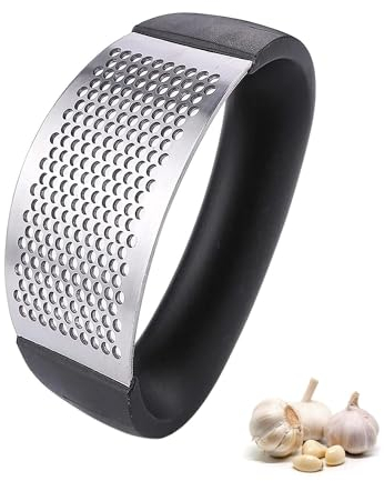 MJ Vision Multipurpose Garlic Presser Stainless Steel Kitchen Tool, Squeeze Press Quick Handy Ginger Garlic Crusher