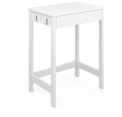 Vicco Schreibtisch Surrey, Weiß, 60 x 40 cm mit Schublade, mit Haken zur Aufbewahrung und kombinierbar mit Surrey Möbeln
