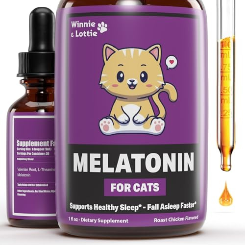 Cat Melatonin - Melatonin for Cats - Cat Sedative for Grooming - Cat Sleep Aid - Cat Calming Treats - Anxiety Relief for Cats - Support Restful Sleep for Your Cat - Cat Stress Relief - Cat Calming