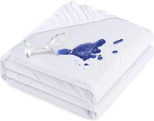 Utopia Bedding Matratzenschoner 120 x 200 x 30 cm Wasserdicht, Viskose, Öko-Tex Zertifiziert, Spannbetttuch, Matratzenbezug, Atmungsaktiv, Rundum elastisch