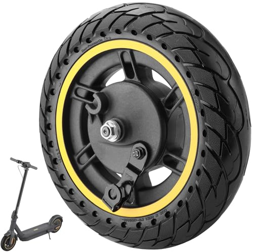 VOLOHAS 60/70-6.5 Solid Tire with Drum Brake Hub for Ninebot Max G30/G30 D2/G30E/G30LP, 10x2.5 Electric Scooter Front Wheel Front Tire with Drum Brake