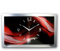 Kreative Feder 3D Designer-Wanduhr Red & Black in modernem Metallic-Design; leise Funkuhr mit glänzendem Motiv wahlweise in Zwei Größen (Red & Black, 80x40cm; leises Funkuhrwerk)