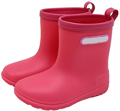Bottes de pluie pour garçon 41 On - Bottes de pluie courtes - Chaussures légères pour les jours de pluie - Pour garçons clignotants, rouge, 24 EU