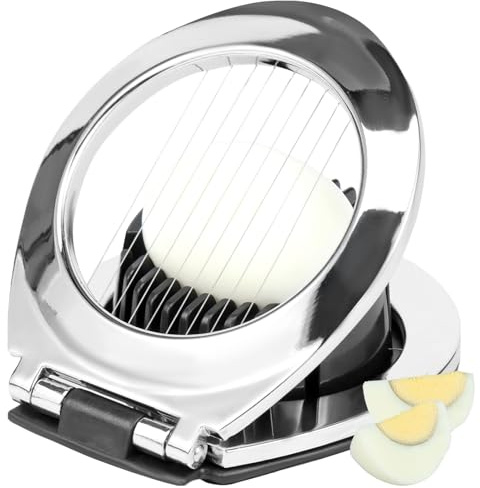 Egg Slicer, Heavy Duty Egg Cutter for Boiled Eggs, Mini Manual Eggs Cutting Wire for Egg Ham Mushroom Strawberry Soft Fruit, Dishwasher Safe