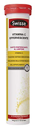 Swisse Vitamina C Effervescente, Integratore Alimentare, Supporta il Sistema Immunitario e la Produzione di Energia, 20 Compresse