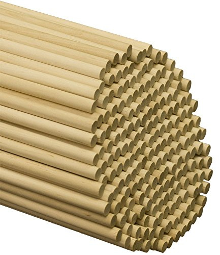 Perfect Stix Wooden Lollipops and Cake Dowel Rod, 1/4 Diameter x 12 Length (Pack of 100)