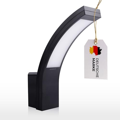 Maxkomfort LED Außenleuchten Wandleuchte Wandlampe Neutralweiß 4000K Flurleuchte 15W Schwarz Modern IP54 900lm Kunststoff PIRIT-BK-0