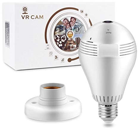 DOBO VR Cam Telecamera panoramica 360 Gradi Wi Fi Camera Spia Lampada Spy Cam casa 3W videosorveglianza videocamera Visione Notturna Interno sensore Movimento