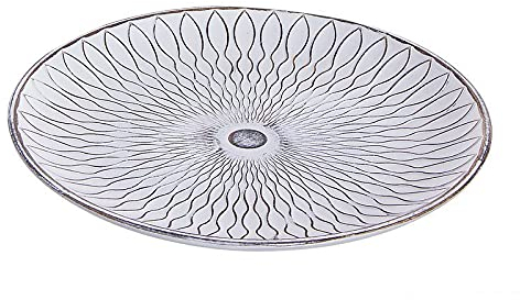 TIENDA EURASIA® Plato Decorativo de Madera - Centro de Mesa - Diseño Original - Acabado Decapado - Ø 40 x 4cm (Natural Ondas - 1422)