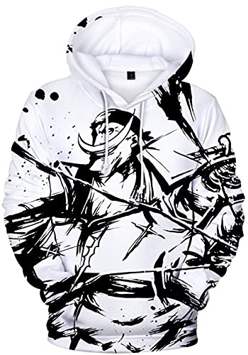 YIMIAO Unisex Moda Anime One Piece Felpe con Cappuccio 3D Sweatshirts Sweaters Tops per Uomo Donna Luffy Ace Pullover(S)