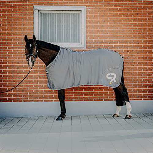 SUNRIDE Softshell svettfilt Boston – med mjuk polarfleece – snabbtorkande, reflekterande, smutsavvisande, fuktabsorberande (105 cm, grå)