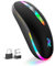 BAMCOO Souris sans Fil LED Souris Silencieuse Fine 2,4 G Souris d'Ordinateur sans Fil Rechargeable pour Ordinateur Portable, MacBook, iPad, Chromebook, avec Récepteur USB et Type-c (Noir-2)