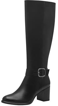 MARCO TOZZI Damen Hohe Stiefel mit Absatz Kniehoch mit Schnalle, Schwarz (Black), 39 EU
