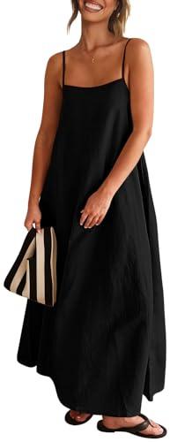 Senllen Women's Linen Maxi Dress 2026 Summer Fall Sundress with Pockets