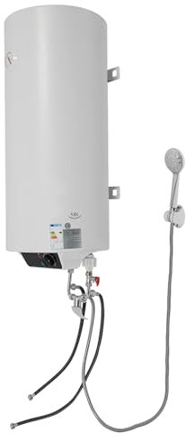 Chauffe-eau électrique 35 l 2 kW - Réservoir d'eau chaude - Avec douchette et tuyau de douche - Réservoir intérieur émaillé - Pour cuisine, toilettes, appartements, salle de bain
