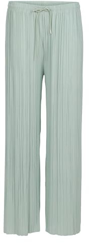 Malito Damen Plisseehose - lockere weich fließende Chiffonhose - Lange Sommerhose - Trendige Marlenehose 883 - Mint S/M