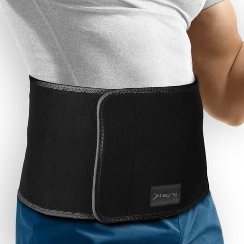 ReaPro Rückenbandage verstellbar mit Klettveschluss, Elastische Bandage für Becken Wirbelsäule, Lendenwirbelstütze Bandscheibenvorfall, Rückenstützgürtel Stützgürtel Ischias, Lendengürtel Bandscheibe