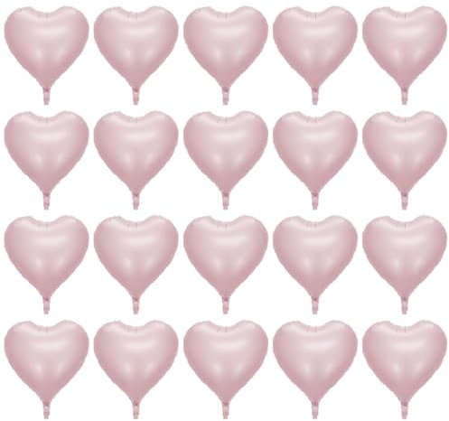 OAOSDH 20 Morceaux De Ballons en Forme De Cœur Rose, Ballons en Papier D'Aluminium, Jolis Ballons Minimalistes, Ballons De Décoration De Fête.