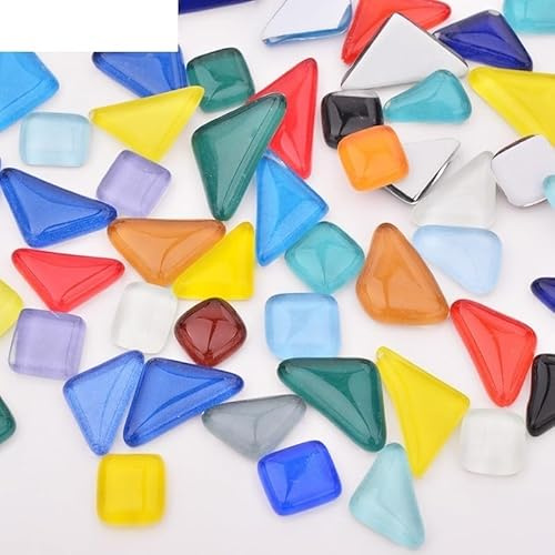 Azulejos Mosaico Decorativas 20 piezas mezcla de colores, mosaico de piedras de vidrio, azulejos de vidrio, guijarros de vidrio, Material artesanal, rompecabezas for niños, fabricación de mosaicos DIY