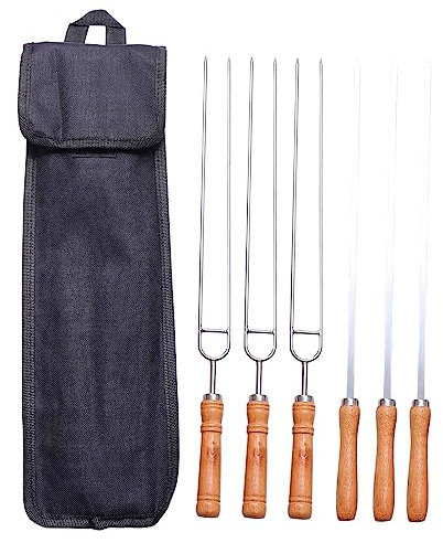 TOYANDONA 1 Juego Barbacoa de Inoxidable con Mango de Utensilios Picnic para BBQ al Aire