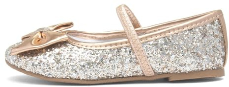 Lilley Sparkle Girls Gold Slip On Ballerina Shoe - Size 10 Child UK - Gold