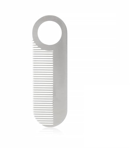 Beard Comb for Men, Beard Combs for Men and Moustache Comb, Fine Tooth Design for Grooming, Metal Pocket Combs for Travel, Hair Styling and Thinner Hair, Easy to Carry for Daily Use