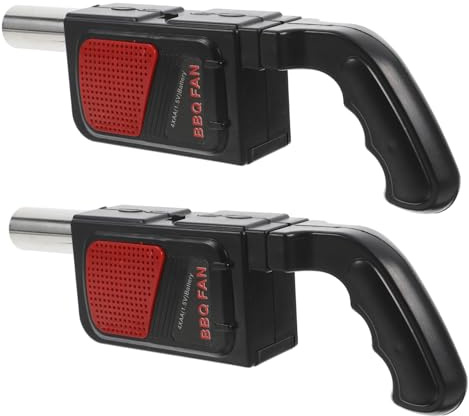 BCOATH 2 pezzi Soffiatore Elettrico Portatile per Barbecue Outdoor Accendifuoco Batteria Ventilatore per Brace Uniforme e Cottura Omogenea in Campeggio e Giardino