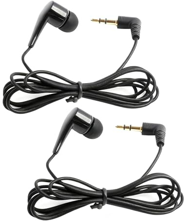 Écouteurs Intra-Auriculaires Mono Côté Filaire, Prise 3,5 mm, Compatible avec iPhone,Samsung, Smartphones Android, MP3,MP4, Laptops Casque pour Guide Touristique - Une Écoute Unilatérale (4pcs)