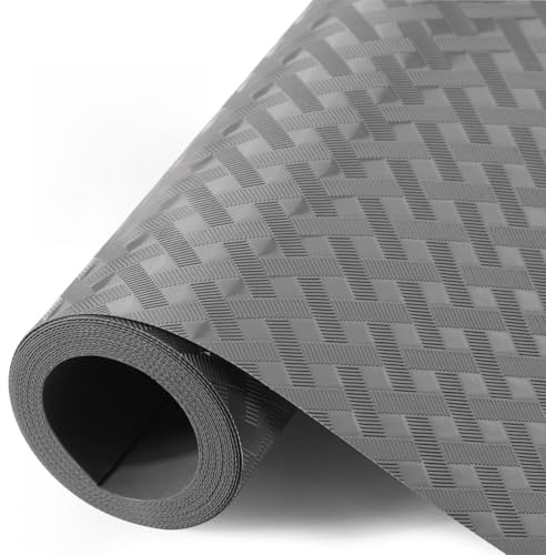 HOTUT Shelf Liners,30cm x 150cm Waterproof Shelf Liner,Kitchen Drawer Liner Drawer Mats,Oil-Proof,Anti-Slip Non-Adhesive,Plastic EVA Material BPA Free,Cupboard Cabinet shelf protector (Grey)