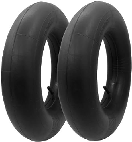 KetoPlastics 2 x Wheelbarrow Wheel Rubber Inner Tubes to Fit Tyres 3.50 x 8, Straight valve Black