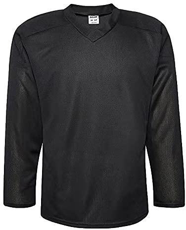 EALER H80 Series Blank Ice Hockey Practice Jersey for Men and Boy - Senior and Junior - Adult and Youth Black