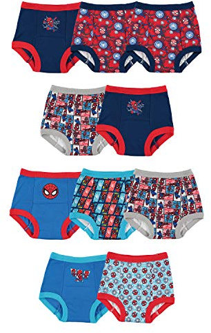 Spiderman Baby Superhelden-töpfchentrainingshose, Erfolgstabelle Aufkleber mit, Iron Man, Hulk und Weiteren Größen 18 M-4 T Toddler Training Underwear, 10-Pack, One Size (Pack of 10)