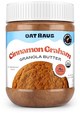 Oat Haus Cinnamon Graham Original Granola Butter | Peanut-free, Almond (Tree-Nut) Free, & School-Safe (Top 8 Allergen Free) | Sunflower Seed & Cookie Butter Alternative | 12 oz (1 Jar)