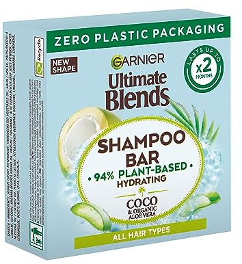 Garnier Ultimate Blends Coconut Hydrating Shampoo Bar with Aloe Vera for Normal Hair, 60g