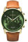 DeTomaso SORPASSO Chronograph Limited Edition Gold Green Herren-Armbanduhr Analog Quarz Leder Armband Braun