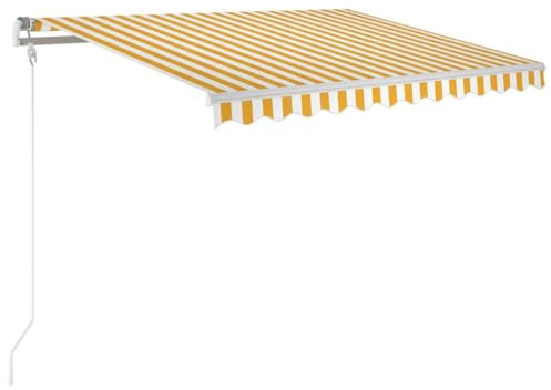 vidaXL Markis automatiskt infällbar 300x250 cm gul och vit