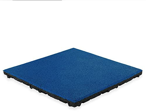 Vivol EPDM Fallschutzmatte 45mm 50x50cm - HIC 1,5m TÜV, Reach und Brandschutzklasse CFL-S1 (Dunkelblau)