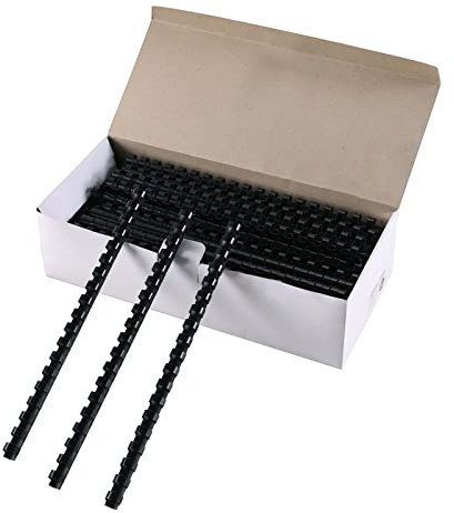 MYFULLY 100 Pack 19 Ring Plastic Comb Binding Spines | 1/2 Inch Diameter, 90 Sheet Capacity, Letter Size, Black Binding Comb (1/2 (90 Sheet Capacity))