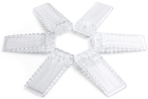 DasWas 6x Rutschfeste Türstopper aus Gummi | Silikon-Türstopper für alle Böden | Höhenverstellbarer Türkeil zum Fixieren von Türen - Transparent