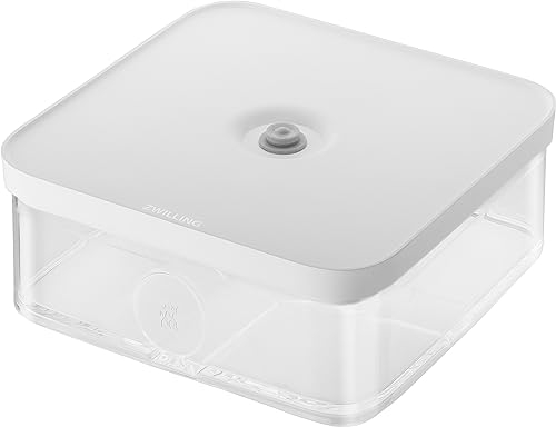ZWILLING FRESH & SAVE CUBE Box, Größe L, Modulare & Stapelbare Vorratsdose, Luftdichte & Vakuumierbare Aufbewahrung, Spülmaschinengeeignet, Transparent