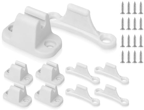 KAPSING 4 Pares de Topes para Puertas, Soportes para Puertas de Caravana, Topes para Puertas para Caravanas, Accesorios para Autocaravanas de Plástico Robusto con 16 Tornillos, Pestillos para Puertas