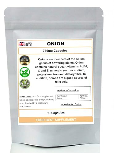 Onion Capsules 750mg 100% Natural Quercetin,Allium Antioxidant (No Additives) (90)
