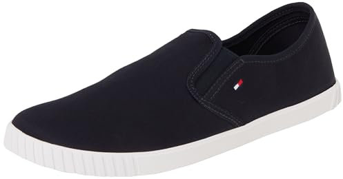 Tommy Hilfiger Damen Slipper Sneaker Canvas Slip-On ohne Schnüren, Blau (Space Blue), 39