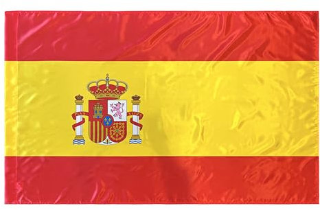 Durabol Bandera de España Nacional Española en Satén y Poliéster,Múltiples Tamaños Guirnalda y Rollos (España Satén, 120 x 180cm)