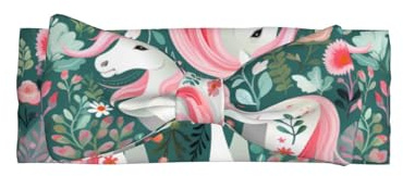 HHGFASD Diadema de pelo largo con diseño de unicornios para bebé, suave, agradable al tacto y elástica de poliéster para bebés de 0 a 6 meses