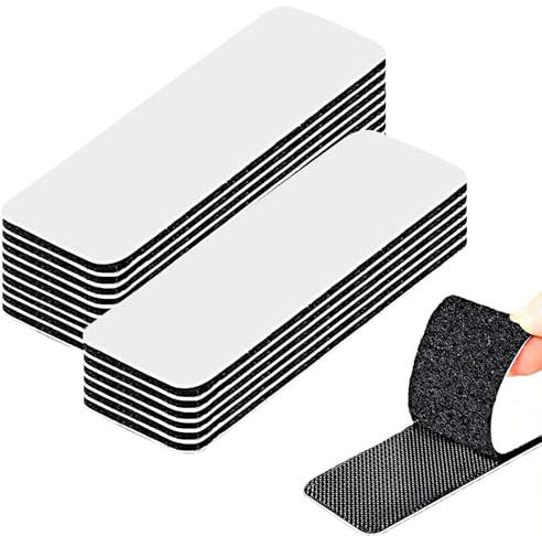 15 Paires Scratch Autocollant Double Face, 3x10 cm Réutilisable Attaches Hook and Loop Autocollantes Bande Scratch Agrippantes Adhésives Bande Adhésives Extra Fort pour Fixation Organisation Rangement
