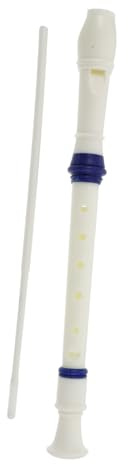 VANZACK White Blue Ring Recorder Clarinet for Boys and Girls Practice Plastic Musical Instrument for Music Classes and Learning