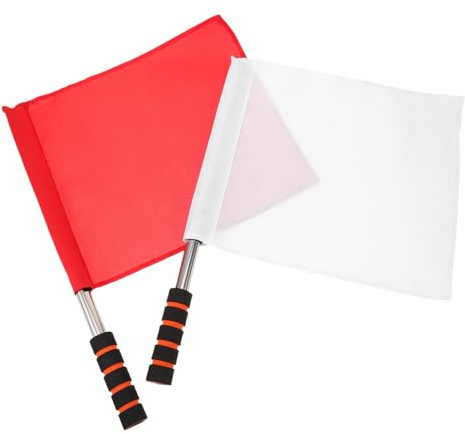 TOPBATHY Bandiere da Segnalazione Sportive 2 Pezzi (rosso e Bianco) Resistente per Gara, Arbitro e Gestione Traffico, Accessori per Attività Sportive e Allenamento