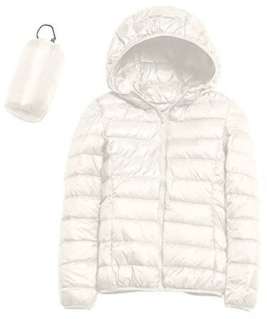Anorak Femme Avec Capuche Manteau Laine Femme Femmes Chaud Imperméable Léger Veste à Capuche Coupe Vent Manteau D Hiver Avec Isolation Recyclée Hiver Doudoune Doudoune Longue White L