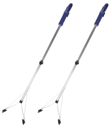 DECOMELODY Pinza Raccoglitore di Rifiuti in Alluminio Pieghevole 83 CM Set 2 Pezzi Strumento di Presa a Pinza Resistente per Uso Domestico e Raccolta in Giardino Facile da Maneggiare e